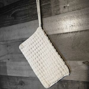 Textured Wristlet Clutch with Wrist Strap